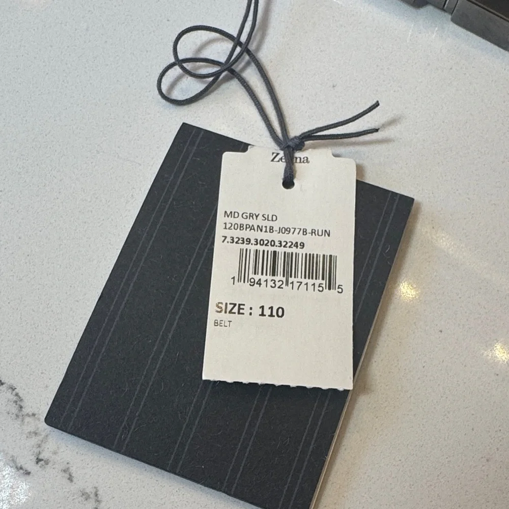 Ermenegildo Zegna Reversible Leather Belt Black & Grey Silver Buckle NWT - Picture 5 of 8